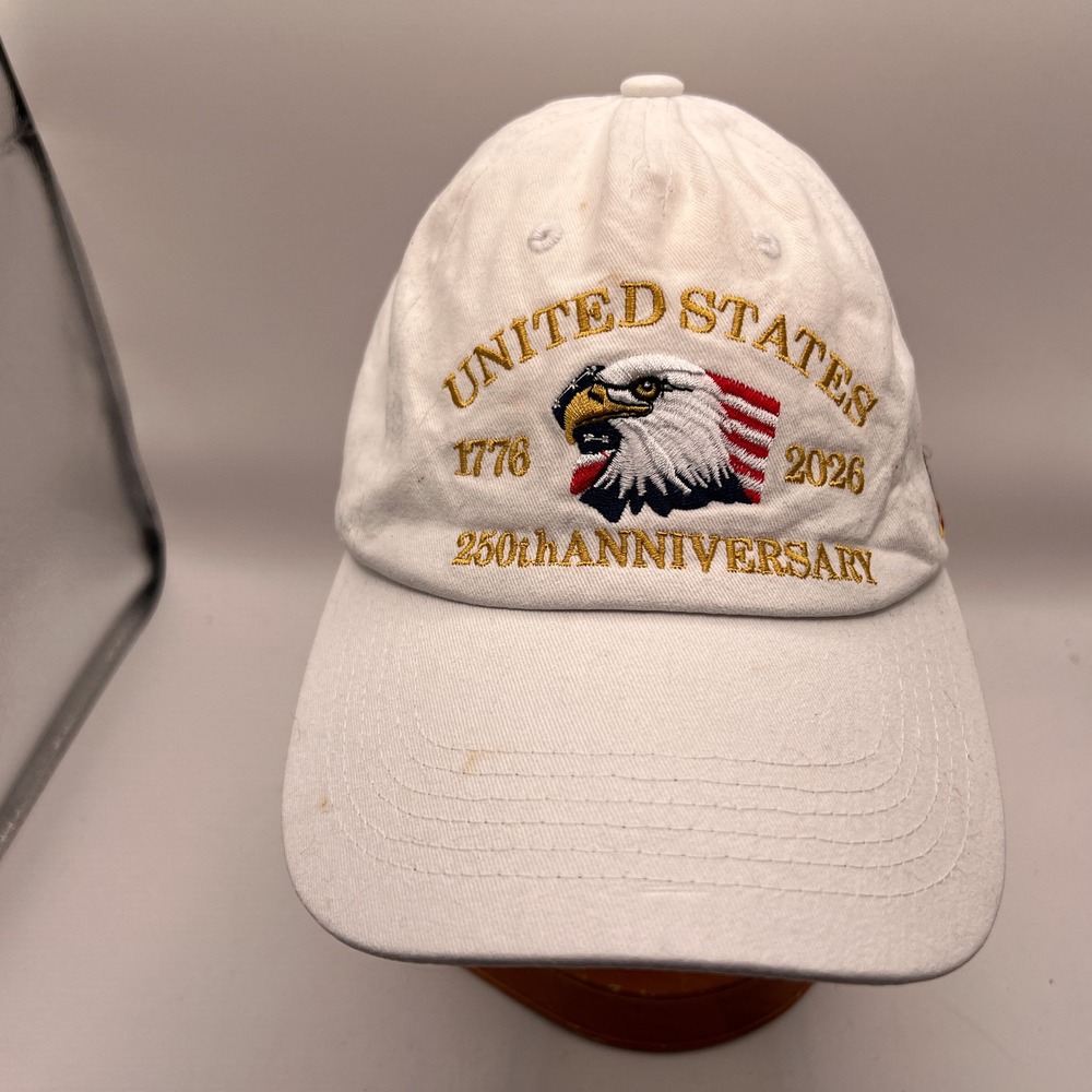 United States 250th Anniversary Hat White Eagle 1776-2026 Patriotic Baseball Cap